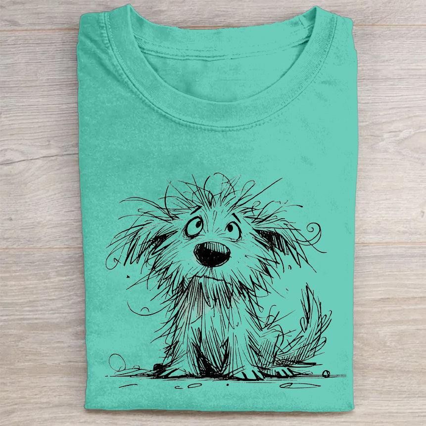 Cute Dog Graphic Design T-Shirt