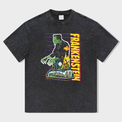 Greenfield Frankenstein Acid Wash T-Shirt - heygraff