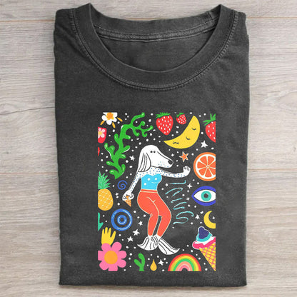 Colorful Graphic Print Women's T-Shirt
