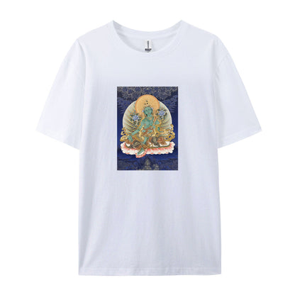 Green Tara Tibetan Buddhist Deity Spiritual Art White T-Shirt