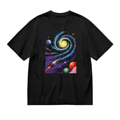Galaxy Space Print Black T-Shirt