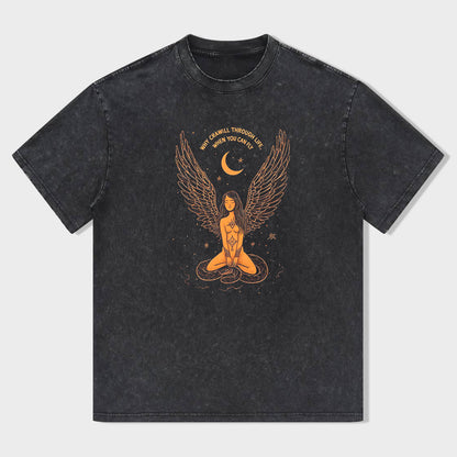 Angel Wings Moon Design Graphic T-Shirt