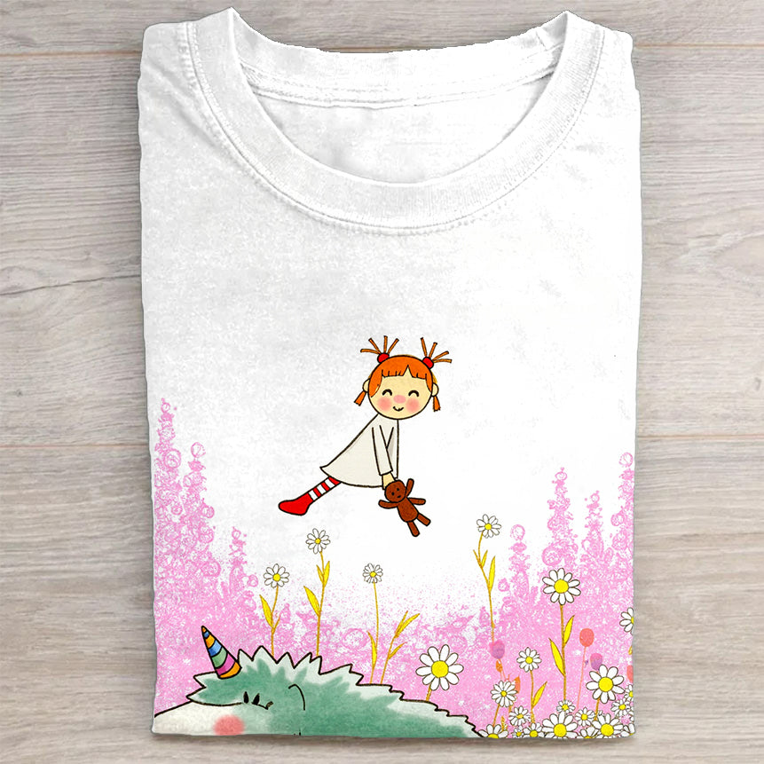 Cute Unicorn and Fairy Graphic T-Shirt