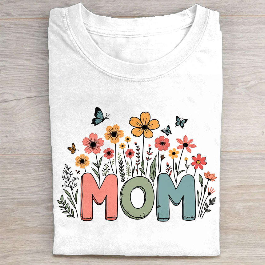Mom Floral Garden Graphic T-Shirt