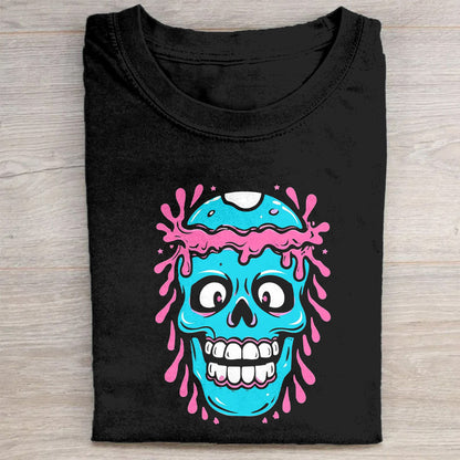 Blue Skull Graphic T-Shirt