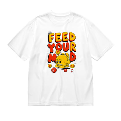 Feed Your Mind Cute Cartoon Graphic T-Shirt