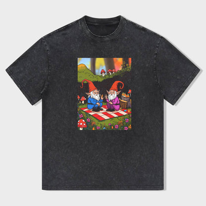 Cute Gnomes Picnic Graphic T-Shirt