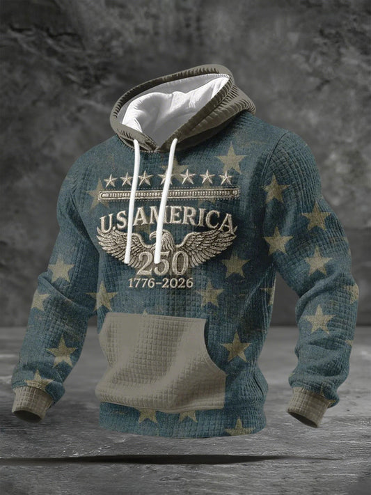 250th Anniversary Print Casual Hoodie For Men