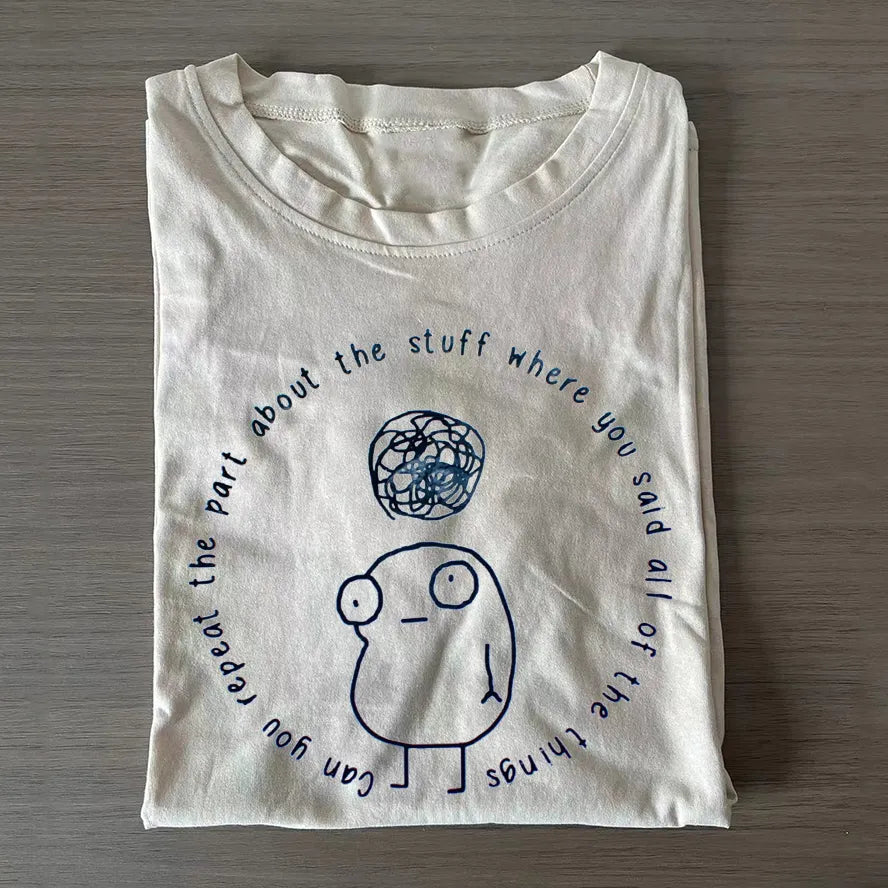 ADHD Humor Meme Washed Cotton T-shirt