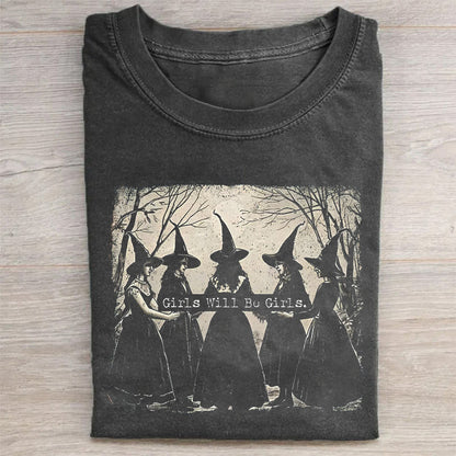 Halloween Girls Will Be Girls Witch T-shirt