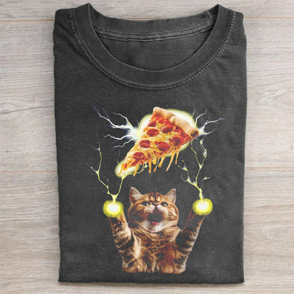 Pizza Power Cat T-Shirt
