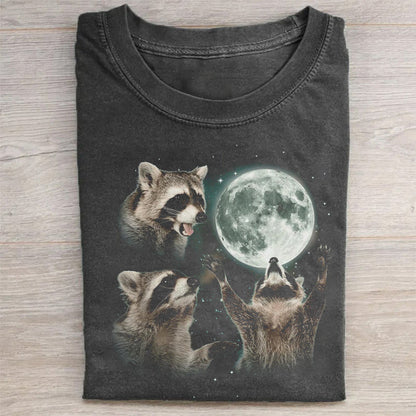 Three Raccoons Moon T-shirt