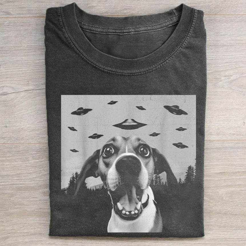 Alien UFO Funny Beagle Dog Lover Men Women Kids T-Shirt - heygraff