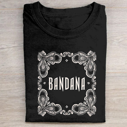 Bandana Graphic Print Black T-Shirt