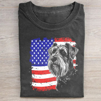 American Flag Schnauzer T-Shirt