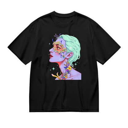 Colorful Floral Face Art Women's T-Shirt