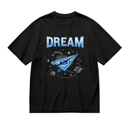 Dream Space Paper Airplane Graphic T-Shirt