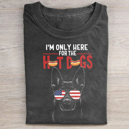 American Flag Sunglasses Dog Graphic T-Shirt