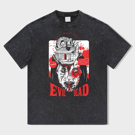 Terror Labyrinth - Night of Evil Acid Wash T-Shirt - heygraff