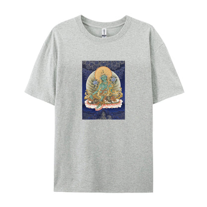 Green Tara Tibetan Buddhist Deity Spiritual Art White T-Shirt