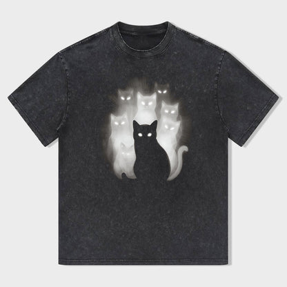 Glow in the Dark Cat Design Unisex T-Shirt
