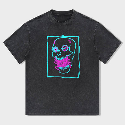 Neon Skull Graphic T-Shirt