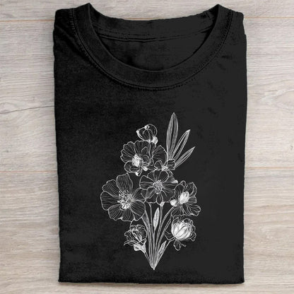 Black Floral Graphic T-Shirt