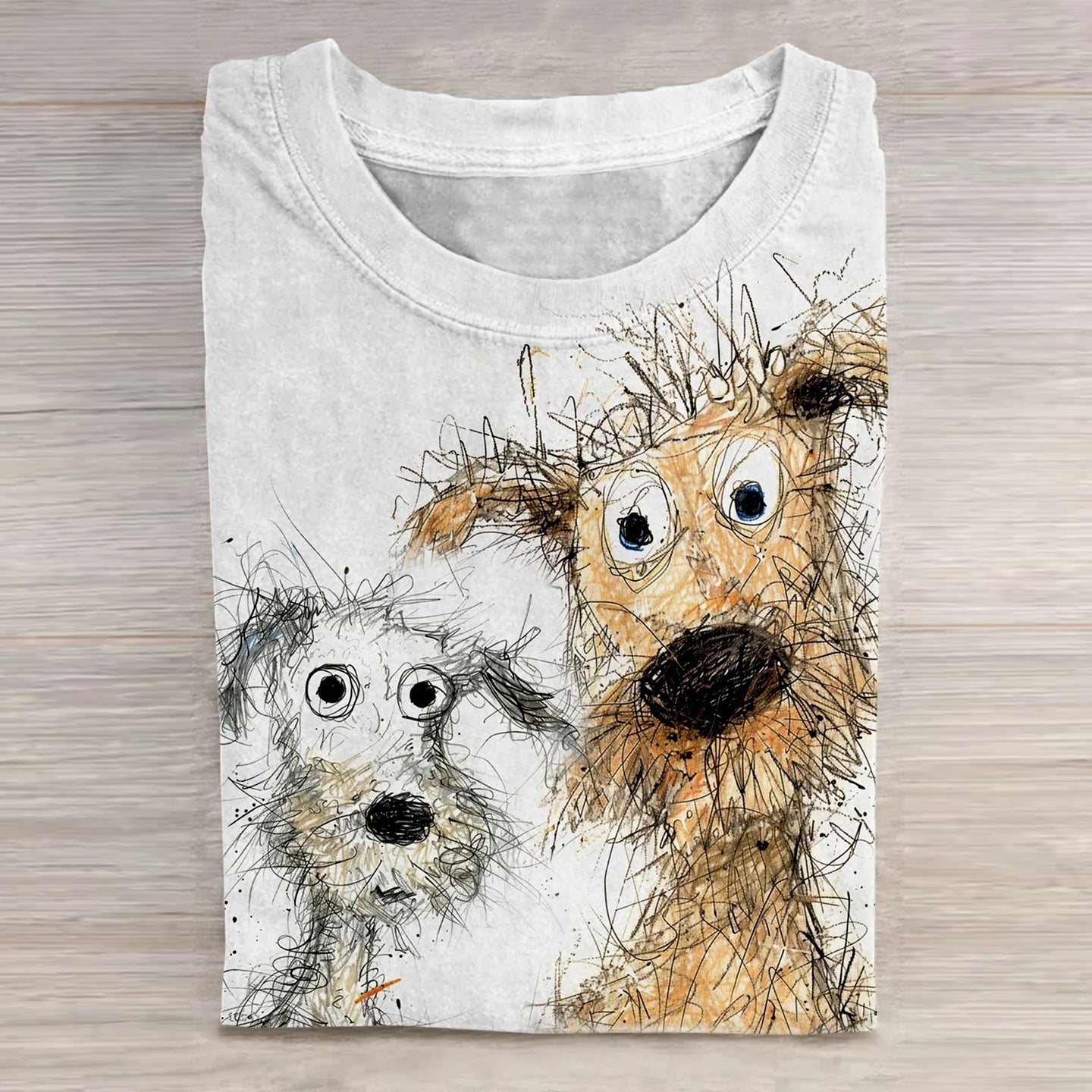 Cute Friends Dog Art Print Casaul Short Sleeve T-Shirt