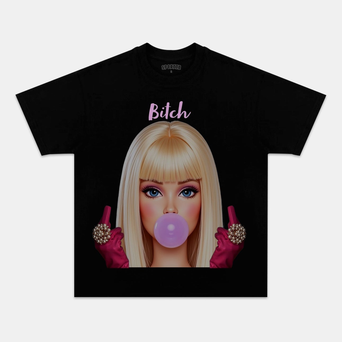 DOLL GIRL MIDDLE FINGER T-SHIRT