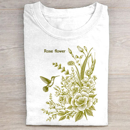 Botanical Print White T-Shirt