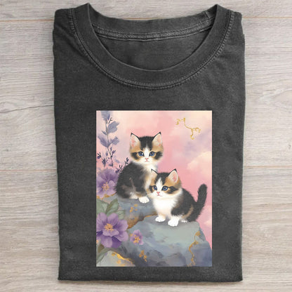 Cute Kittens Graphic Print Unisex T-Shirt
