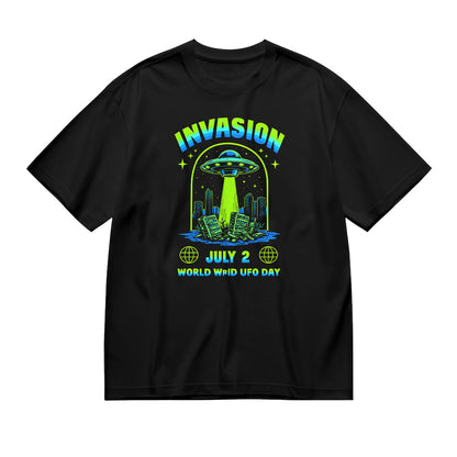 Invasion July 2 World UFO Day Alien Graphic T-Shirt