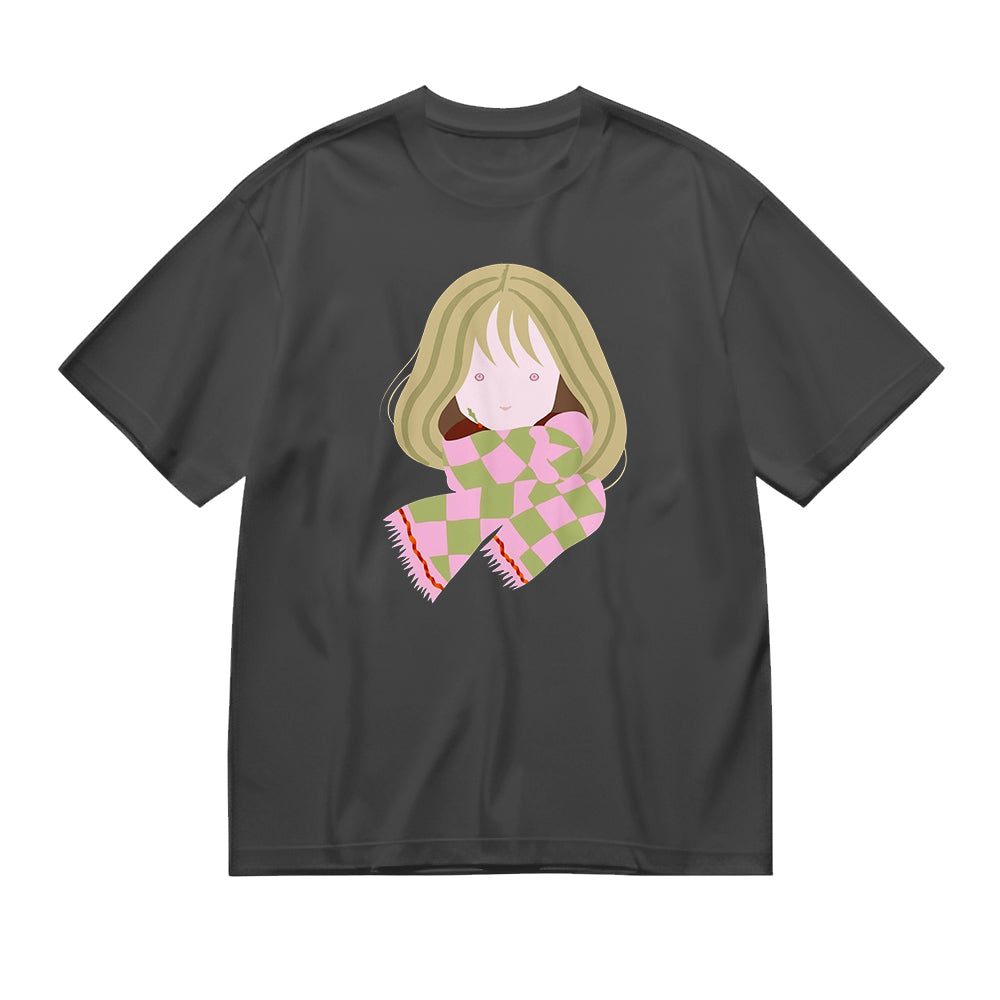 Cute Girl Graphic Print Short Sleeve T-Shirt