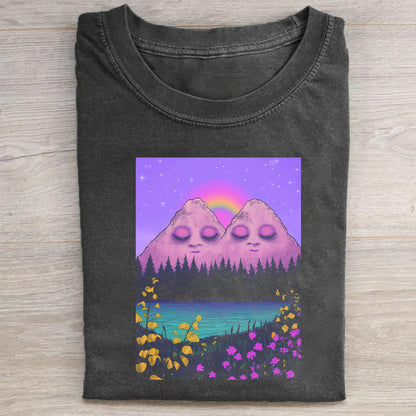 Dreamy Mountain Landscape Graphic T-Shirt