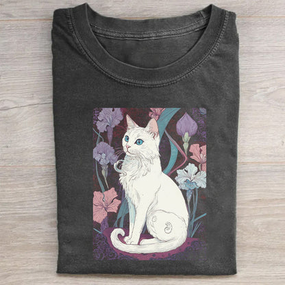 White Cat Graphic T-Shirt