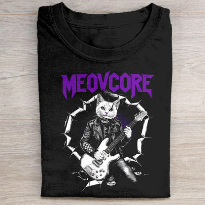 Meowcore Cat Guitar Black T-Shirt