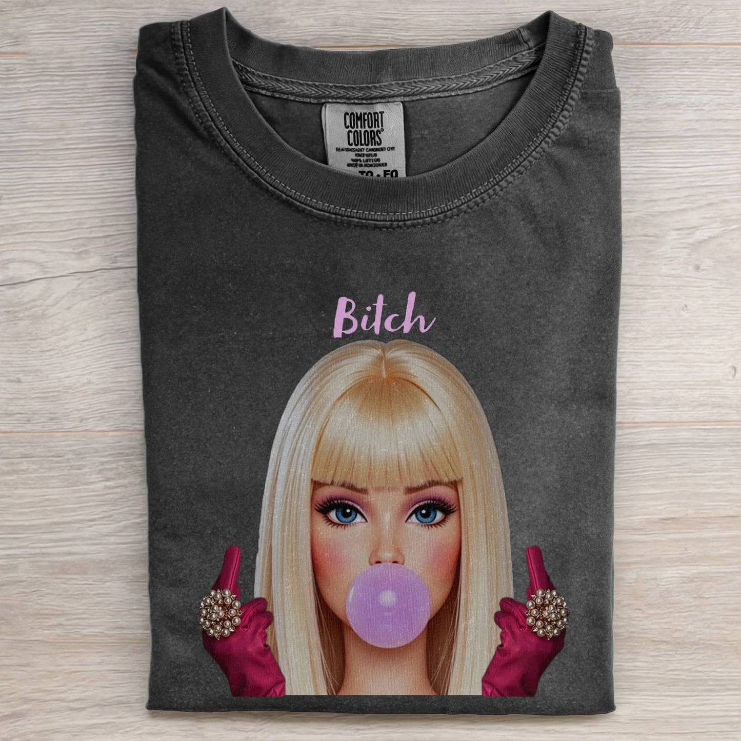 DOLL GIRL MIDDLE FINGER T-SHIRT