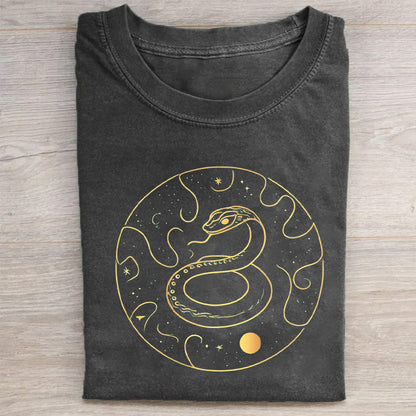 Cosmic Snake Design Graphic T-Shirt