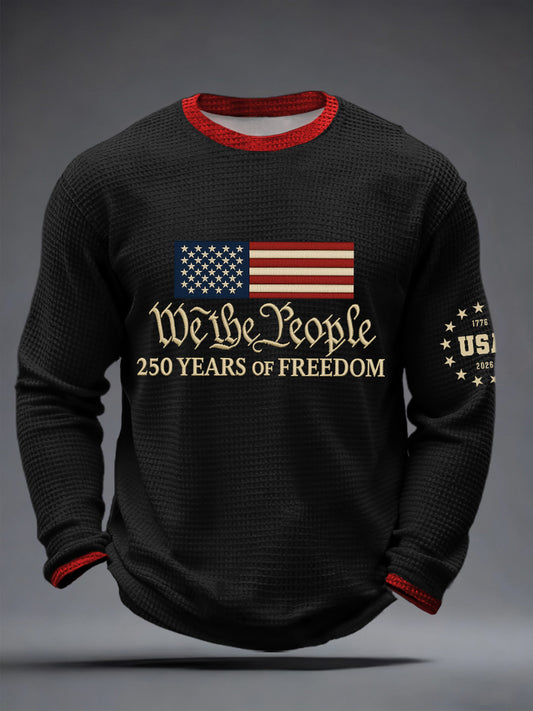 250th Anniversary Print Waffle Long-Sleeve T-Shirt For Men