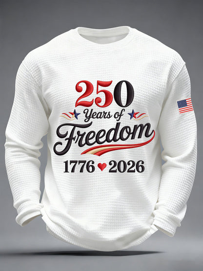 250th Anniversary Waffle Print Casual T-Shirt For Men