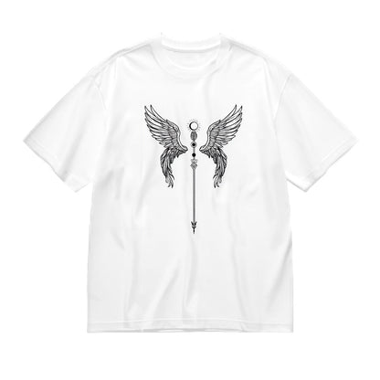 Angel Wings with Sword Graphic Print T-Shirt