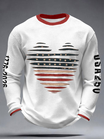 250 Years 1776-2026 Waffle T-Shirts For Men