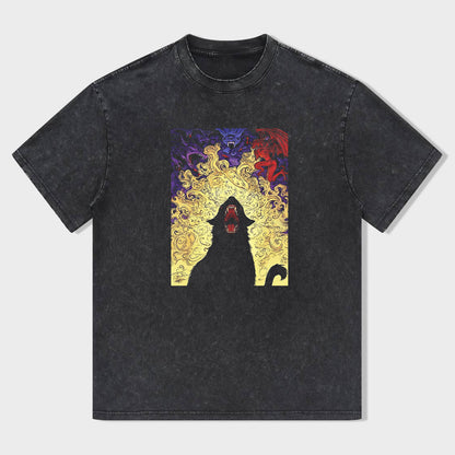 Mystical Cat Art Graphic T-Shirt for Men Women Unisex Casual Cotton Tee with Unique Design T-Shirt