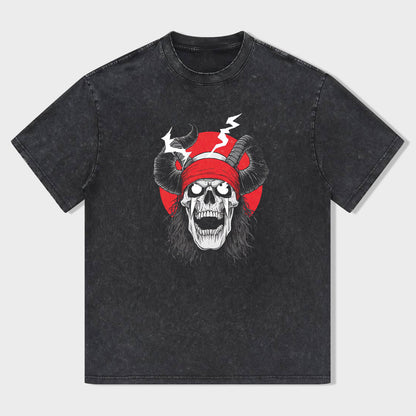 Skull with Red Hat Graphic T-Shirt