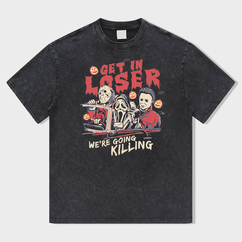 Halloween Horror Tour Acid Wash T-Shirt - heygraff