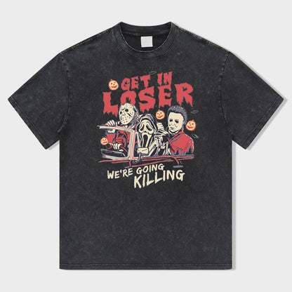 Halloween Horror Tour Acid Wash T-Shirt - heygraff