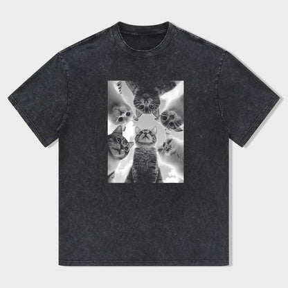 Cat Pattern Graphic T-Shirt