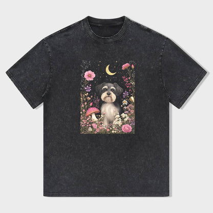 Cute Dog in Garden Graphic T-Shirt