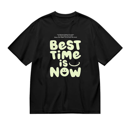 Best Time is Now Inspirational Quote Black T-Shirt