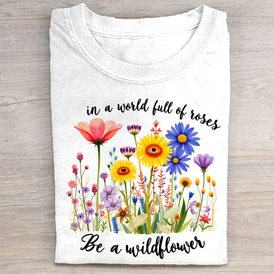 In a World Full of Roses Be a Wildflower Graphic T-Shirt